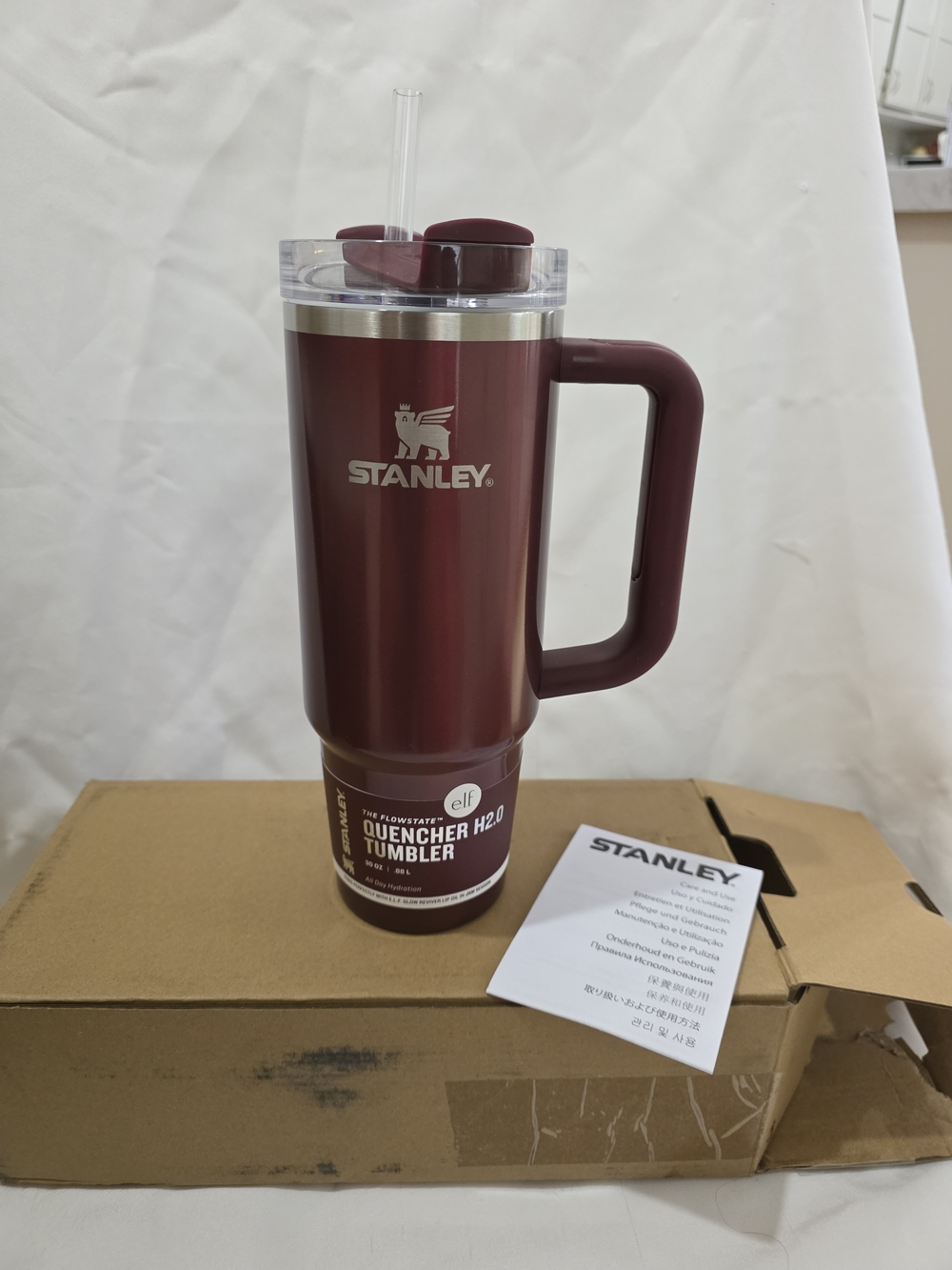 E.l.f × Stanley 30oz Quencher H2.0 Tumbler - Burgundy Jam Session